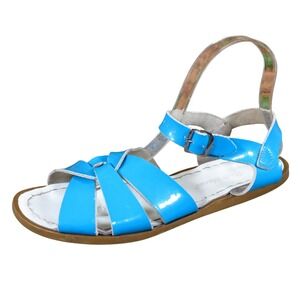 Salt Water Original Women Sandal Size 8 Casual Summer Beach Blue Leather